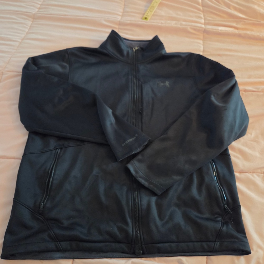 Under Armour Mens XL Black ColdGear Infrared Storm 2 Full Zip Softshell Jacket